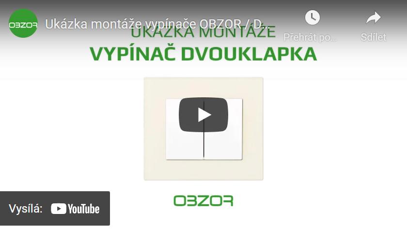 Ukázka montáže vypínače OBZOR / Dvojklapka