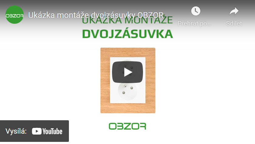 Ukázka montáže dvojzásuvky OBZOR
