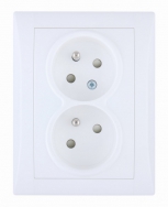 Set ELEGANT - socket 2x (2P + PE with OP) double, with child protection (classic)