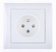 Set ELEGANT - socket 2P + PE with OP, single, with child protection (classic)