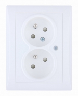 Set ELEGANT - socket 2x (2P + PE) with OP, (classic)