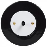 Double-pole toggle switch, SET RETRO ceramic / black