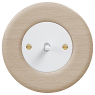 Single-pole toggle switch, set RETRO wood / beech
