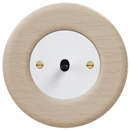Double-pole toggle switch, set RETRO wood / beech