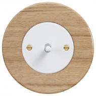 Single-pole toggle switch, set RETRO wood / light oak