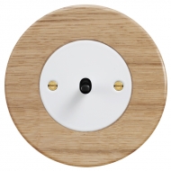 Double-pole toggle switch, set RETRO wood / light oak