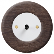 Double-pole toggle switch, set RETRO wood / dark stained oak