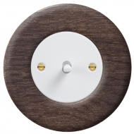 Crossbar toggle switch, set RETRO wood / dark stained oak