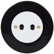 AC change - over toggle switch, double, SET RETRO ceramic / black