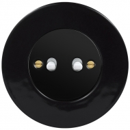 Switching controller toggle, double, set RETRO ceramic / black