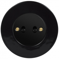 Shutter toggle switch with locking, set RETRO ceramic / black