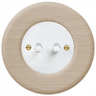 Serial change-over toggle switch, set RETRO wood / beech