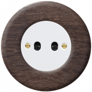 AC change-over toggle switch, double, set RETRO wood / dark stained oak