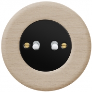 Switching controller toggle, double, set RETRO wood / beech