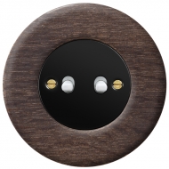 Switching controller toggle, double, SET RETRO wood / dark stained oak