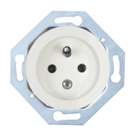 Single outlet with cover (without safety shutters), RETRO