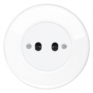 AC change - over toggle switch, double, SET RETRO ceramic / white